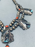 One Of The Best Vintage Native American Navajo Bisbee Turquoise Sterling Silver Necklace-Nativo Arts