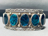 The Most Unique Vintage Native American Navajo Abalone Row Sterling Silvr Bracelet-Nativo Arts