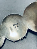 Totally Fab!! Vintage Native American Navajo Green Turquoise Satellite Sterling Silver Bracelet-Nativo Arts