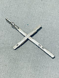 Superb Vintage Native American Zuni Blue Gem Turquoise Sterling Silver Cross Pendant-Nativo Arts