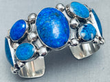 Heavy Rich Martinez Lapis Native American Navajo Sterling Silver Bracelet Cuff-Nativo Arts