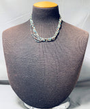 Very Intricate Vintage Native American Navajo Turquoise Heishi Sterling Silver Necklace-Nativo Arts