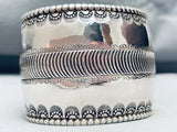 Earloy Vintage Native American Navajo Hand Tooled Sterling Silver Bracelet Cuff Old-Nativo Arts