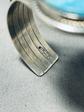 Majestic Vintage Signed Native American Navajo Blue Diamond Turquoise Sterling Silver Bracelet-Nativo Arts