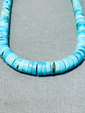 Fabulous Vintage Santo Domingo Turquoise Sterling Silver Necklace-Nativo Arts