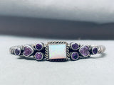 Thicker Coil Vintage Native American Navajo Opal Amethyst Sterling Silver Bracelet-Nativo Arts