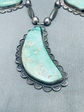 One Of The Best Ever Vintage Native American Navajo Turquoise Chunk Sterling Silver Necklace-Nativo Arts