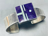 Ray Tracey Vintage Native American Navajo Sugulite Sterling Silver Inlay Bracelet-Nativo Arts