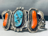 Unforgettable Vintage Native American Navajo Morenci Turquoise Sterling Silver Bracelet Signed-Nativo Arts