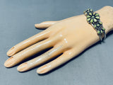 Incredible Vintage Native American Navajo Royston Turquoise Sterling Silver Flower Bracelet-Nativo Arts