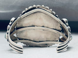 Very Rare Big Vintage Native American Navajo Green Turquoise Sterling Silver Bracelet-Nativo Arts