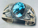 Blue Bird Mine Turquoise Vintage Native American Navajo Sterling Silver Bracelet-Nativo Arts