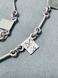 Native American Detailed Vintage Southwest Handmade Sterling Silver Petroglyph Necklace