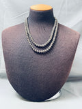 Wrap Around Very Old Vintage Native American Navajo 37-inch Long Sterling Silver Necklace