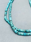 Rare Vintage Native American Navajo Spiderweb Turquoise Disc Sterling Silver Necklace-Nativo Arts