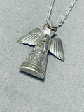 Perry Family Famous! Marvelous Vintage Native American Navajo Sterling Silver Angel Necklace-Nativo Arts