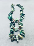 One Of A Kind Double Jacla Vintage Navajo Green Turquoise Necklace Old-Nativo Arts