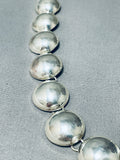 One Of The Most Unique Vintage Native American Navajo 'Half Bead' Sterling Silver Necklace-Nativo Arts