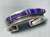 One Of The Most Unique Vintage Amethyst Sterling Silver Inlay Bracelet-Nativo Arts