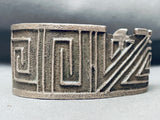 Native American Heavy Geomtric Vintage Santo Domingo Sterling Silver Bracelet-Nativo Arts