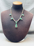 One Of The Best Ever Vintage Native American Navajo Cerrillos Turquoise Sterling Silver Necklace-Nativo Arts