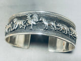 Native American Animal Farm Vintage Sterling Silver Monkey Bracelet Cuff-Nativo Arts