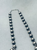 One Of The Best Native American Navajo Turquoise Sterling Silver Squash Necklace-Nativo Arts