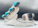 Wilver Wing Vintage Native American Navajo Turquoise Sterling Bracelet Cuff-Nativo Arts