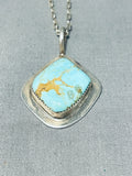 Important Chee Family Vintage Native American Navajo #8 Turquoise Sterling Silver Necklace-Nativo Arts