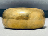 Important Vintage Native American Navajo Orville Tsinnie Brass Hand Tooled Bracelet-Nativo Arts