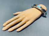 Outstanding Vintage Native American Navajo Turquoise Sterling Silver Bracelet Signed Ray Jack-Nativo Arts