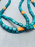 Spiderweb Tubule Turquoise Native American Navajo Sterling Silver Shell Necklace-Nativo Arts