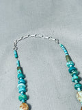 Chunky Vintage Native American Navajo Royston Turquoise Sterling Silver Necklace Earring Set
