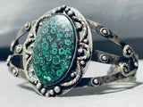 The Best Vintage Native American Navajo Green Fossil Agate Sterling Silver Bracelet-Nativo Arts