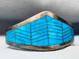 One Of Best Vintage Turquoise Chanel Inlay Sterling Silver Clasp Bracelet-Nativo Arts