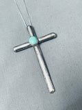 Incredible Vintage Native American Navajo Turquoise Cross Sterling Silver Necklace