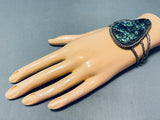 One Of The Most Unique Ever Vintage Native American Navajo Shell Sterling Silver Bracelet-Nativo Arts