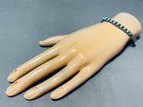 Sparkling Vintage Native American Zuni Blue Gem Turquoise Sterling Silver Bracelet-Nativo Arts