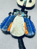 Gasp!! Santo Domingo Inlay Bug Turquoise Sterling Silver Necklace-Nativo Arts