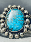 One Of The Finest Vintage Native American Navajo Blue Diamond Turquoise Sterling Silver Bracelet-Nativo Arts