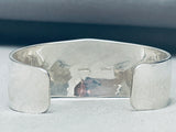 Very Rare Gil Nelson Special White Stone Vintage Native American Navajo Sterling Silver Bracelet-Nativo Arts