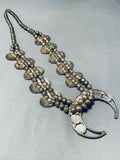 Geomtric Squash Vintage Native American Navajo Turquoise Sterling Blossom Necklace-Nativo Arts