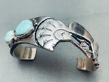 Detailed Kokopelli Vintage Native American Navajo Turquoise Sterling Silver Bracelet-Nativo Arts