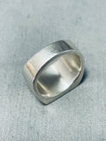 Brilliant Vintage Native American Navajo Inlay Kingman Turquoise Sterling Silver Ring-Nativo Arts