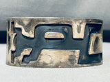 Happy Life Dance Vintage Native American Navajo Sterling Silver Bracelet Old-Nativo Arts