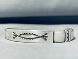 Important Darryl Dean Begay Native American Navajo Sterling Silver Brushed Finish Bracelet-Nativo Arts