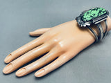 One Of The Best Ever Vintage Native American Navajo Green Turquoise Sterling Silver Bracelet-Nativo Arts