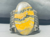 Superior Native American Navajo Honeybee Sterling Silver Colossal Bracelet-Nativo Arts