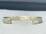 Special Vintage Native American Navajo Sleeping Beauty Turquoise Signed Sterling Silver Bracelet-Nativo Arts