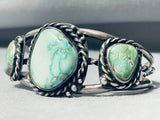 Important Vintage Native American Navajo Carico Lake Turquoise Sterling Silver Bracelet-Nativo Arts